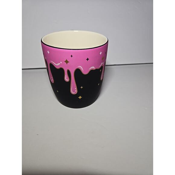 Cobwebs & Cauldrons Halloween Mug, Black & Hot Pink Drip, NEW! - Picture 4 of 11
